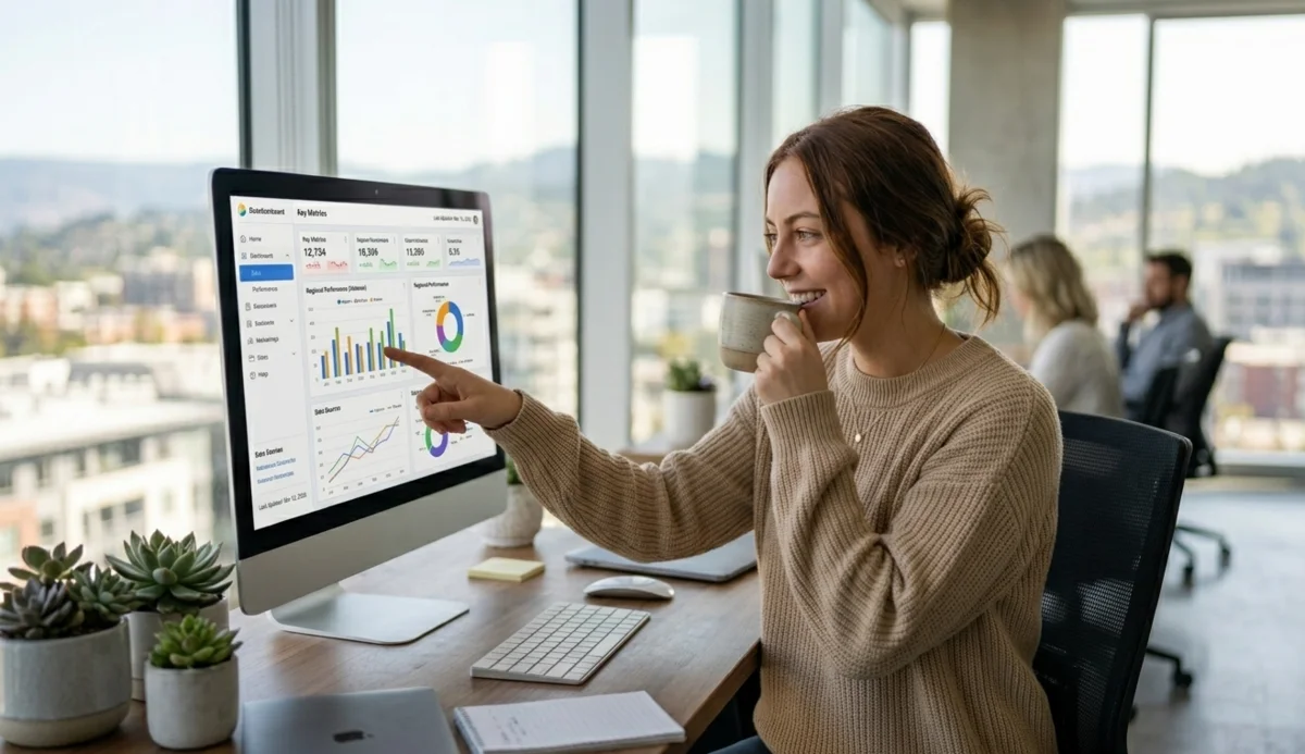 Managed IT company KPI dashboard showing MRR retention and growth data IT professional analyzing MSP analytics dashboard for exit optimization metrics
