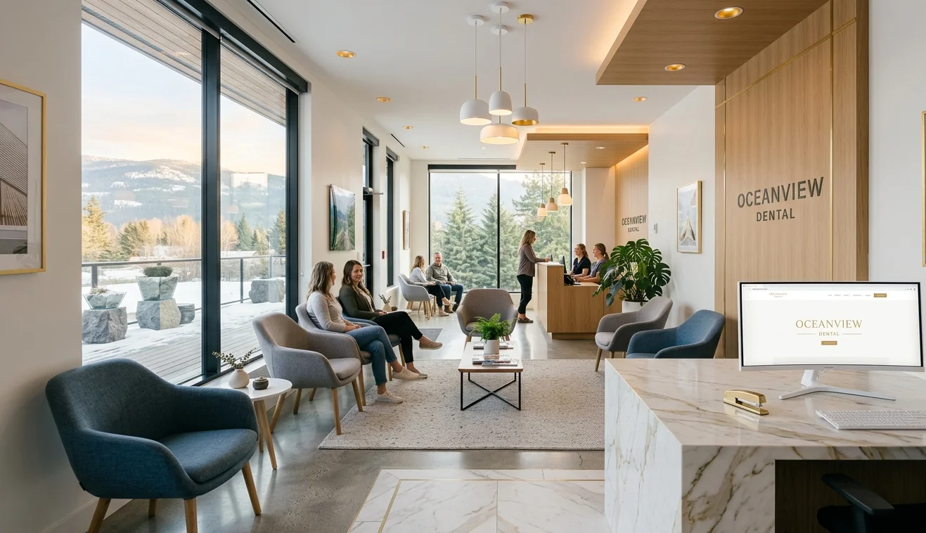 A modern dental clinic reception in Greater Victoria