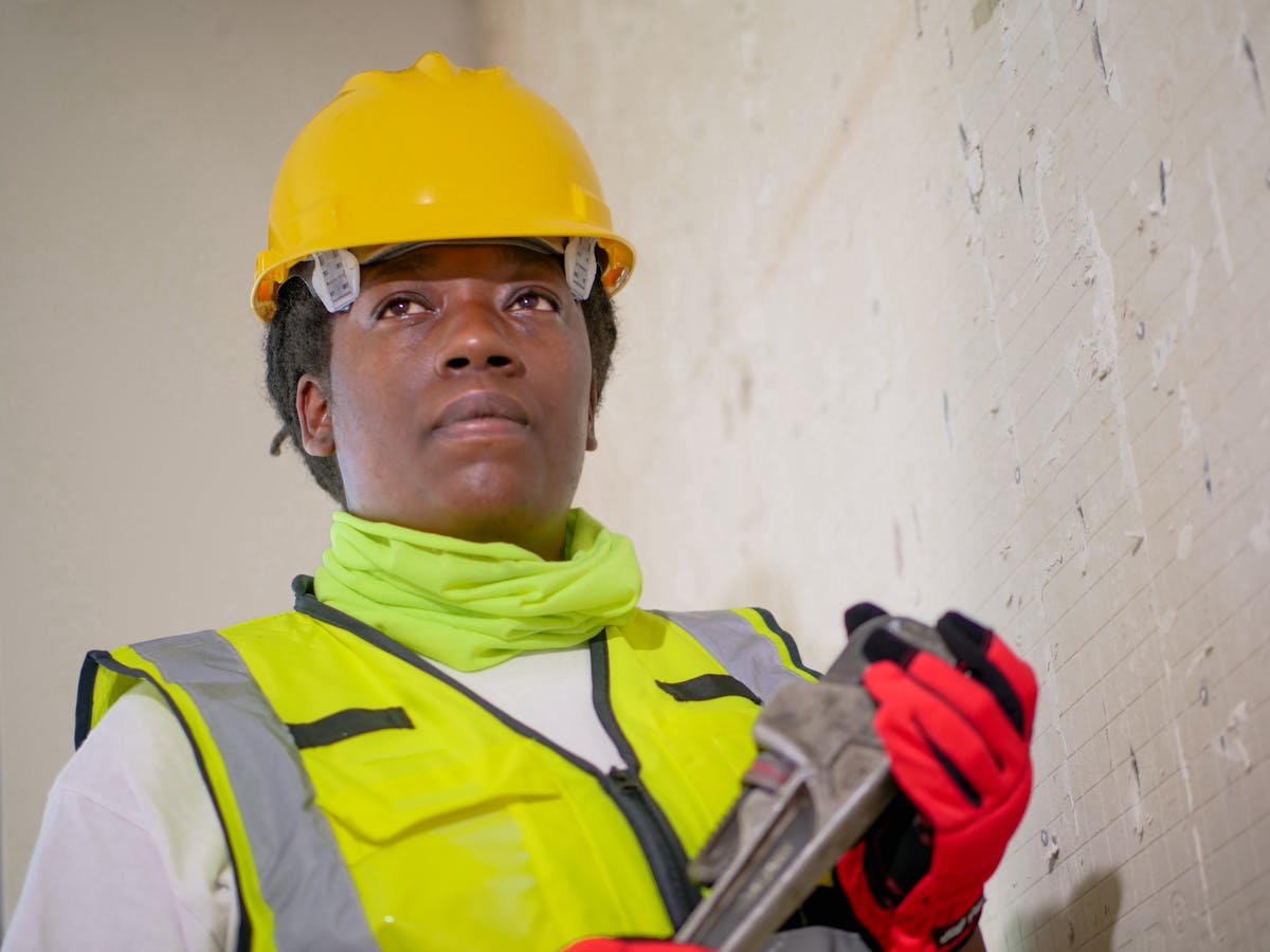 Professional home service contractor performing quality repair work for residential customer