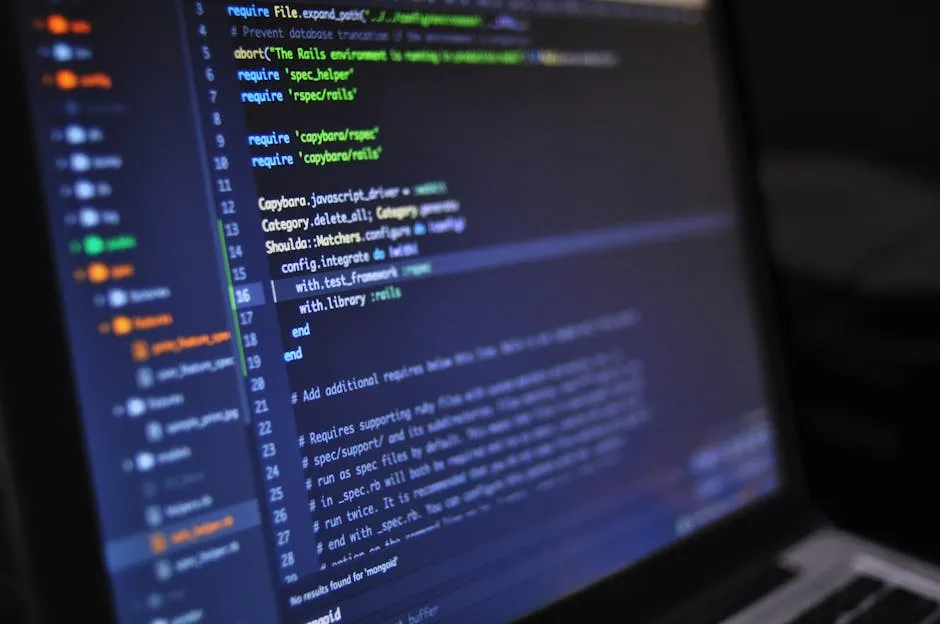 Code on screen representing technical SEO and web development